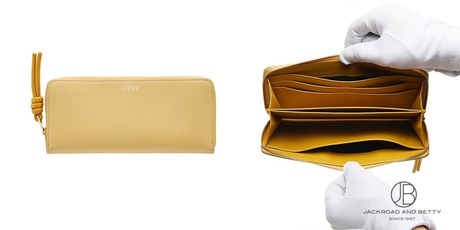 ロエベ ノット ジップ アラウンド ウォレット ダークバター