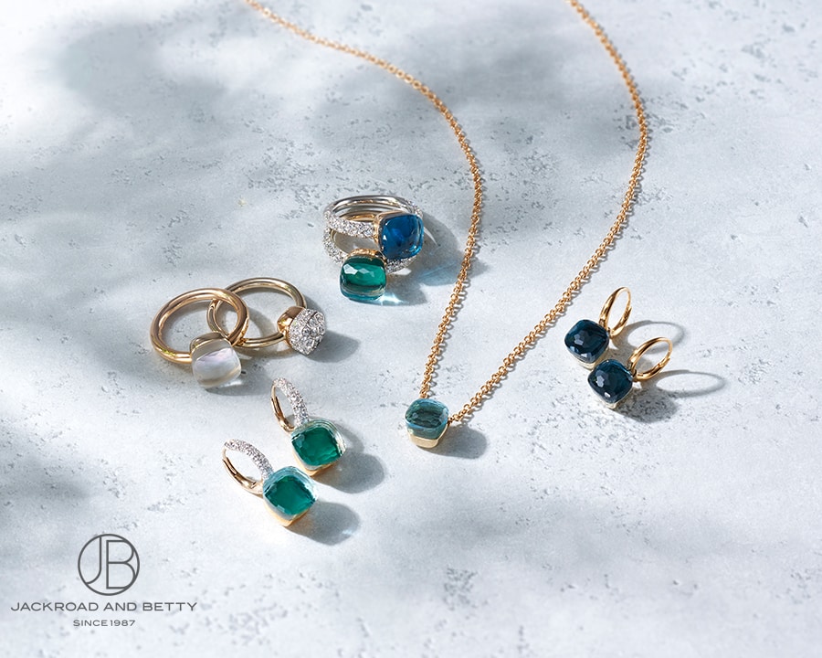 独自の技術でカットされたカラーストーンが独創的なヌード