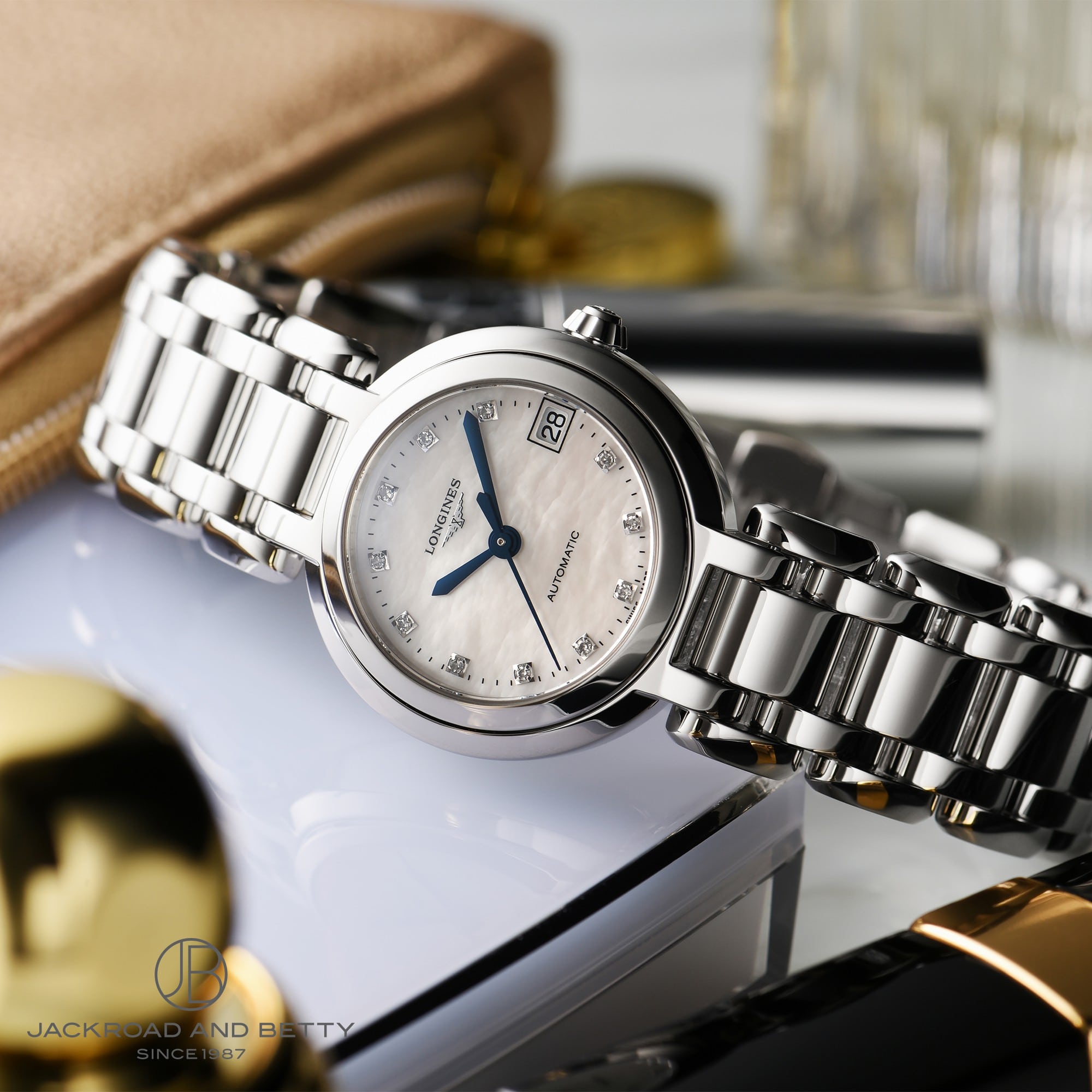 ロンジン LONGINES L8.111.4 プリマルナ デイト 11Pダイヤ 自動巻き レディース 良品 _749729