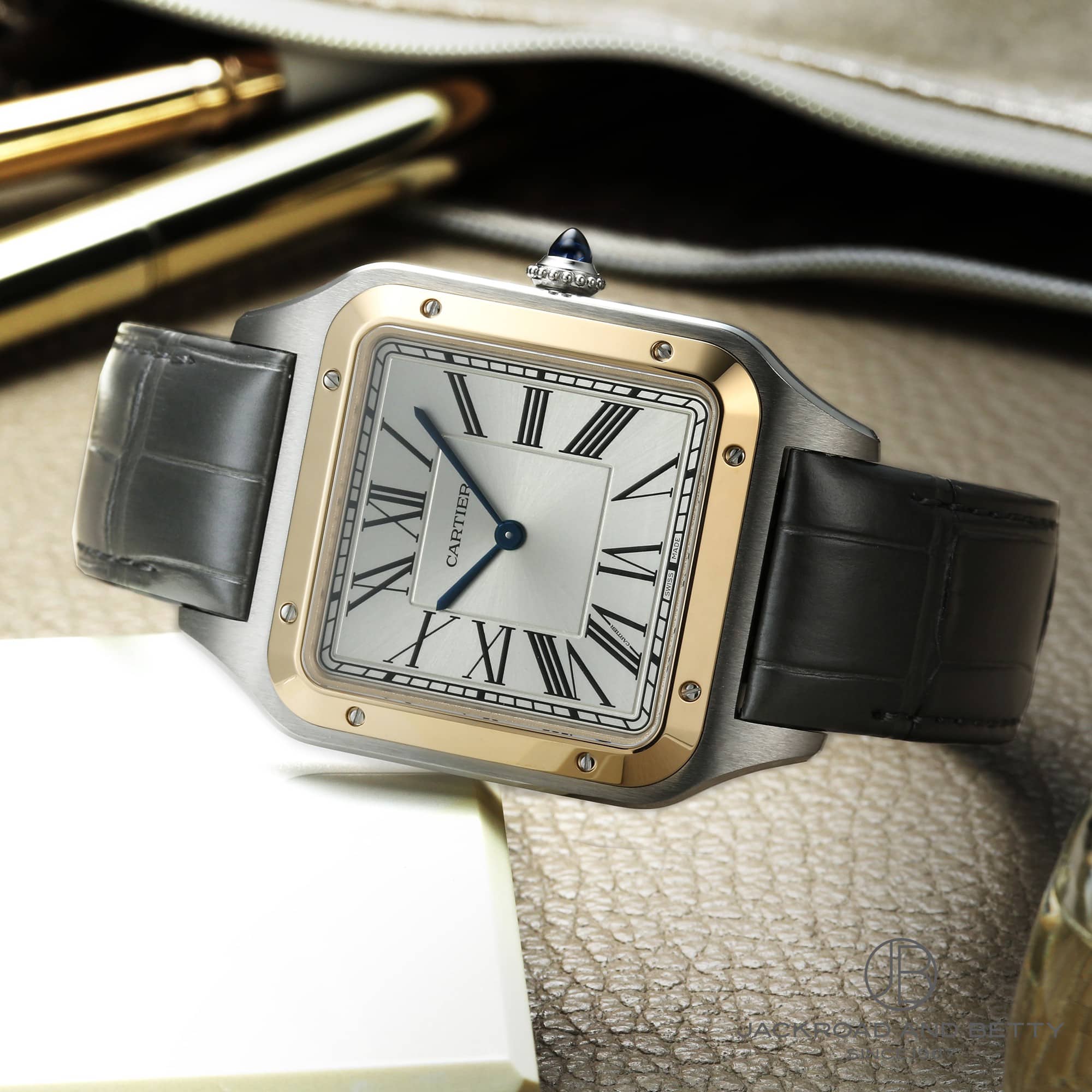 Cartier サントスデュモン 時計　レザーベルト トケマー:カルティエ サントスデュモン SM ステンレススティール