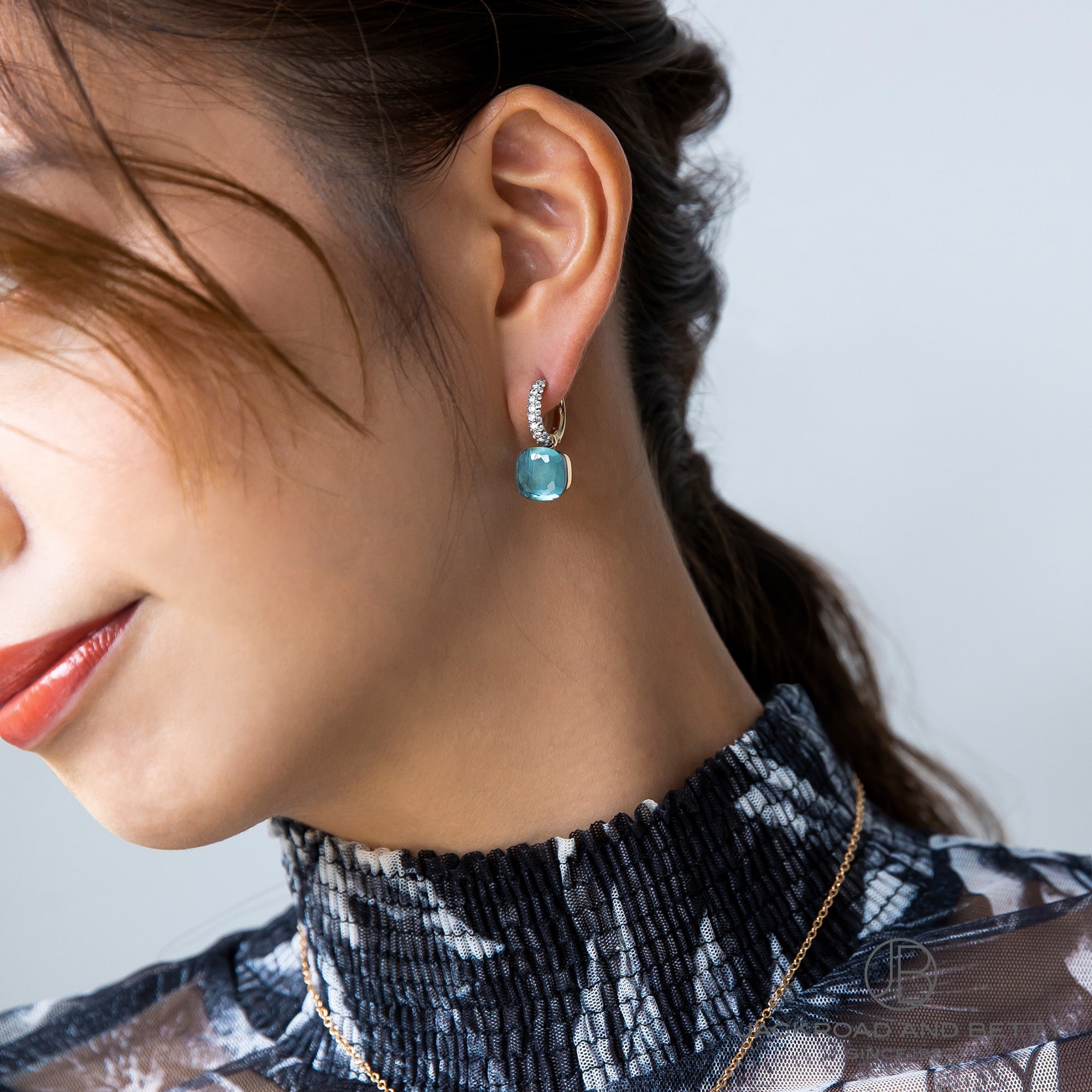 ヌードイヤリング ブルートパーズ クラシック[POB4010_O6000_DB0OY_0] Nudo earrings ポメラート 新品 ジュエリー