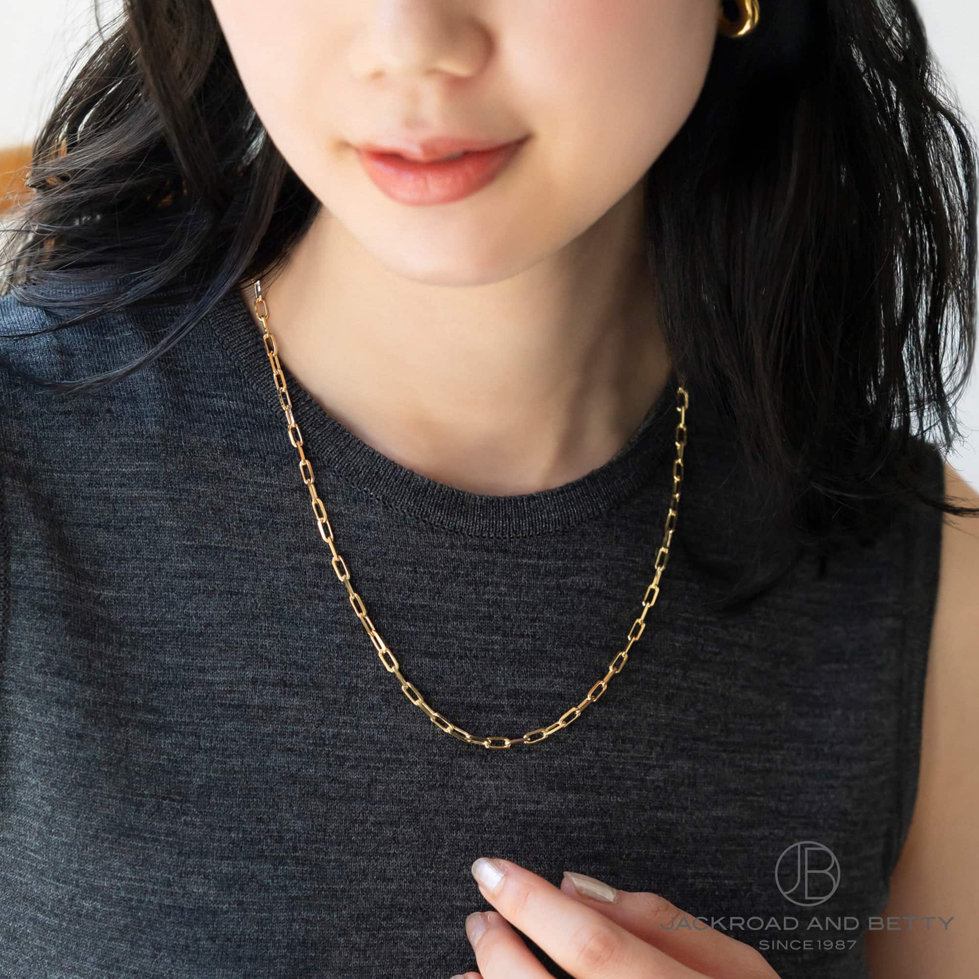 ノーブランド K18 カット アズキ チェーン ネックレス 13g 50cm