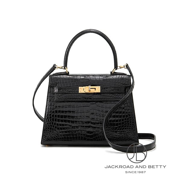 ミニケリー 20 ポロサス クロコダイル ノワール ブラック 黒[] Mini