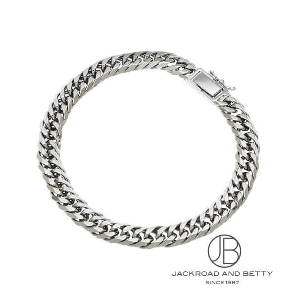 本日価格！Pt850 ♡プラチナブレスレット 造幣局刻印あり全長約18.5cm PT850 6面 ダブル 31.5g 18cm ブレスレット プラチナ 造幣局刻印