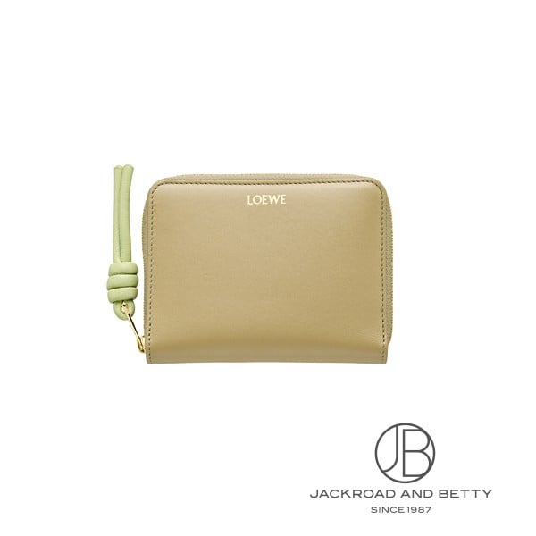LOEWE KNOT COMPACT WALLET オリーブグリーン LOEWE 【美品】 / ロエベ | ノット コンパクト ジップ