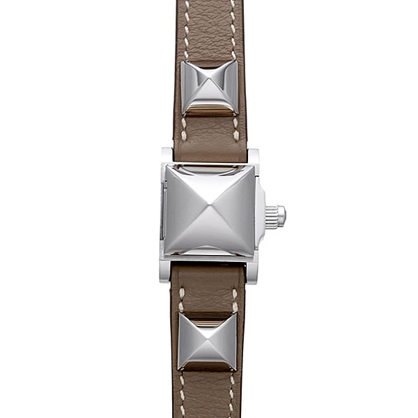 エルメス HERMES メドール ミニ ME2 110 レディース 腕時計 ピラミッド シルバー スタッズ シルバー 文字盤 クォーツ Medor VLP 90189619 中古】HERMES MINI MEDOR エルメス ミニ メドール ME2.110