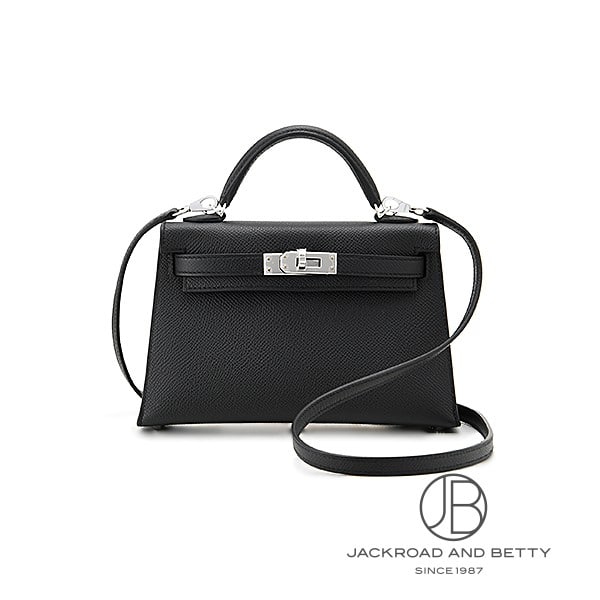 ミニケリー2 外縫い ノワール ブラック 黒[] Mini Kelly2 Noir Black