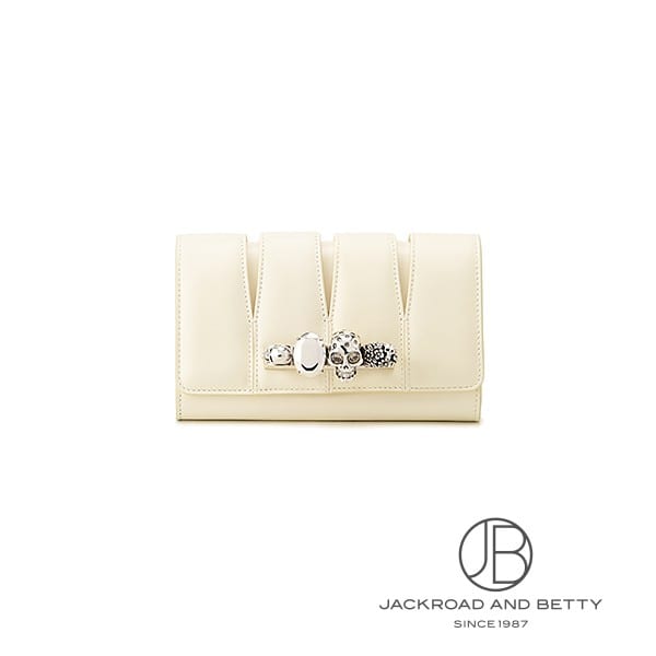 4リング スラッシュ クラッチ バッグ アイボリー ホワイト 白