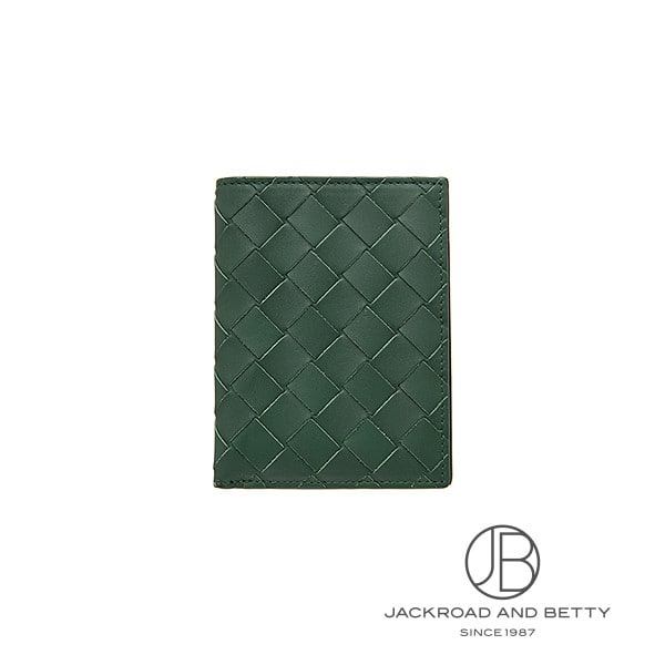 BOTTEGA VENETA　2つ折り財布　グリーン　イントレチャート BOTTEGA VENETA(ボッテガヴェネタ) / 2つ折り財布/レザー/グリーン