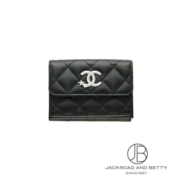 シャネル クラシック スモール フラップ ウォレット ブラック 