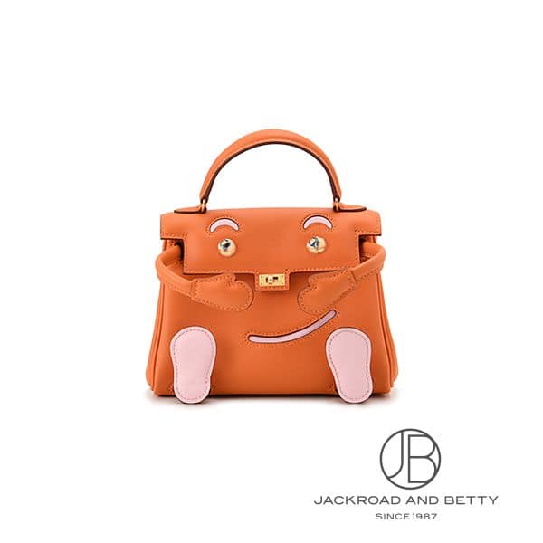 エルメス ケリードール ミニハンドバッグ オレンジ ローズサクラ