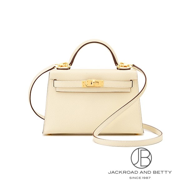 ミニケリー2 外縫い ナタ アイボリー ホワイト 白[] Mini Kelly2 Nata