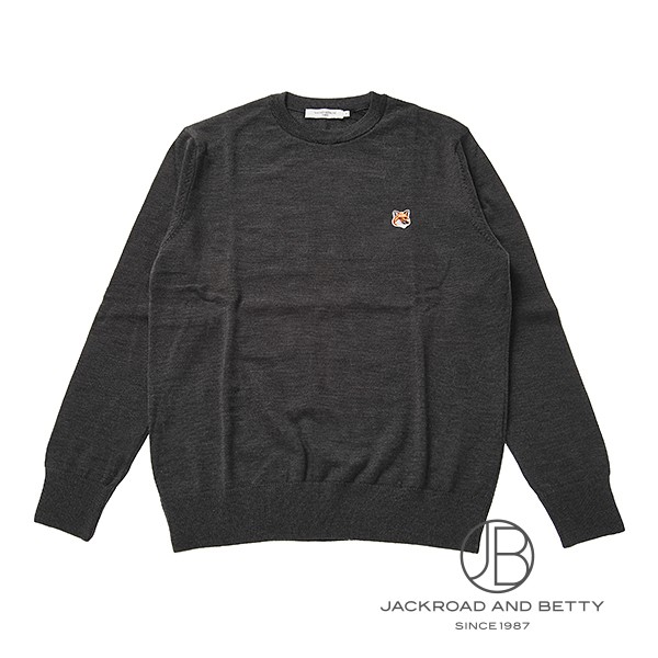 メゾンキツネ　ニット　黒 FOX HEAD MERINO REGULAR JUMPER（ニット/セーター）｜Maison