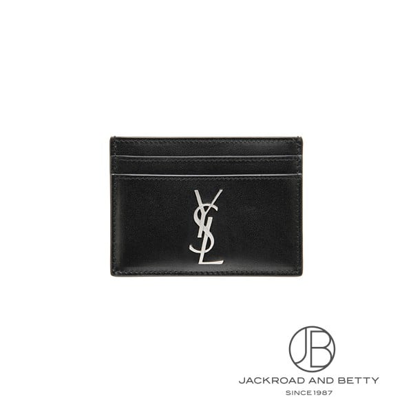 サンローラン　マネークリップ　カードケース　ブラック　カサンドラ　YSL　レザー カサンドラ カードホルダー[4856310SX0E1000] Cassandre Card Case In