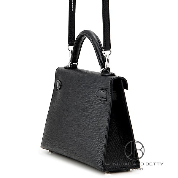 ミニケリー2 外縫い ノワール ブラック 黒[] Mini Kelly2 Noir Black