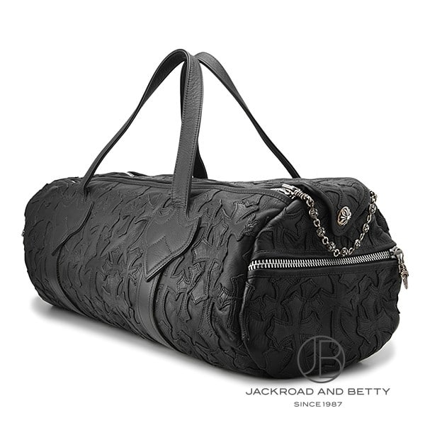 クロムハーツ   DUFFLE セメタリークロスパッチダガージップレザーハンドバッグ 中古 SJ02 クロムハーツ セメタリークロスパッチダガージップレザーボストン