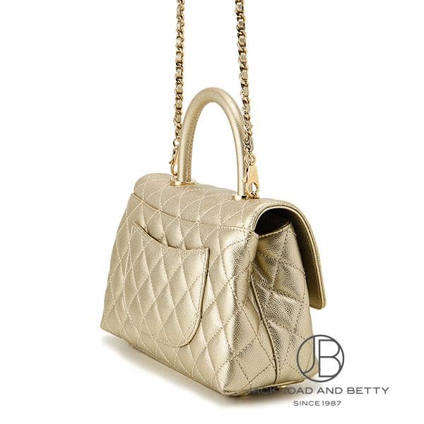 マトラッセ ココハンドル 24 トップハンドル フラップ バッグ ゴールド