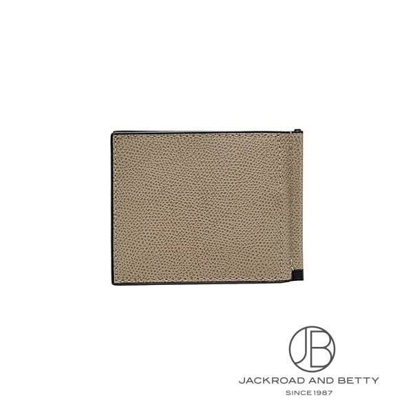 Valextra グレー レザーマネークリップ ヴァレクストラ Valextra マネークリップ グレー メンズ