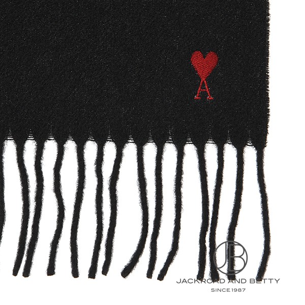 AMI DE COEUR ウール フリンジスカーフ AMI DE COEUR スカーフ ウール フリンジ クラシック スカーフ