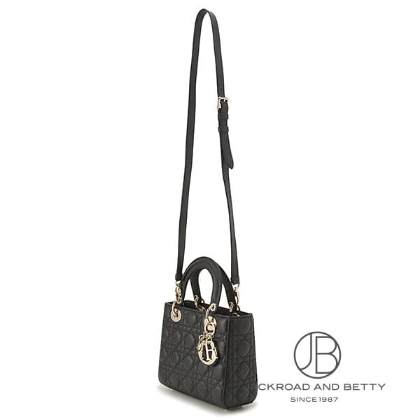【イチ押し♪】DIOR レディース バック スモール Black CHRISTIAN DIOR Lambskin Studded Mini Supple Lady Dior Black