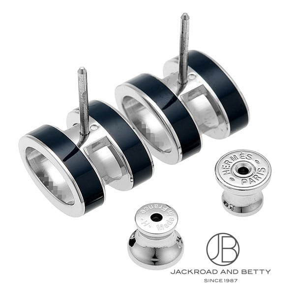 HERMES ピアス(ブルー、ネイビー) ポップH ピアス ブルーアビス ネイビー 紺[] Pop H Earrings Blue