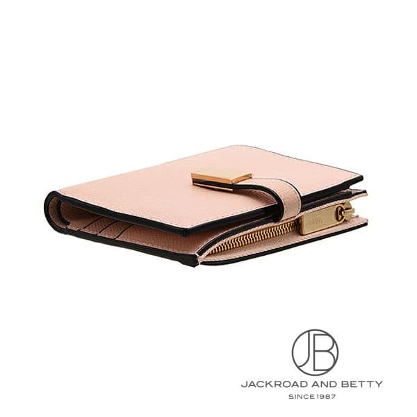 スナップ ウォレット 二つ折り財布 ペオニア ピンク