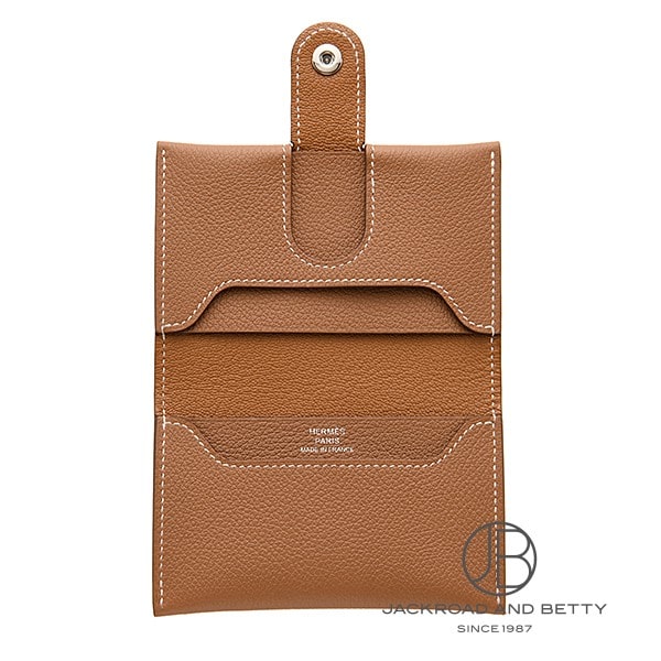 週末限定セール【正規品】エルメス　名刺入れ　カルヴィ カードケース　ゴールド カルヴィ カードケース ゴールド ブラウン[] Calvi Card Case