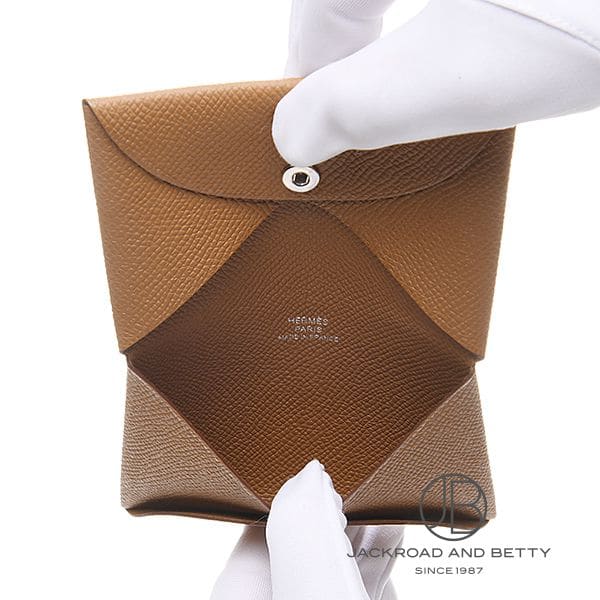 カルヴィ カードケース ゴールド ブラウン[] Calvi Card Case Gold