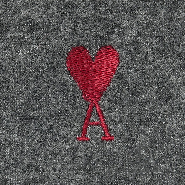 ウール フリンジ クラシック スカーフ[BFUSF405.334.061] Red Ami de