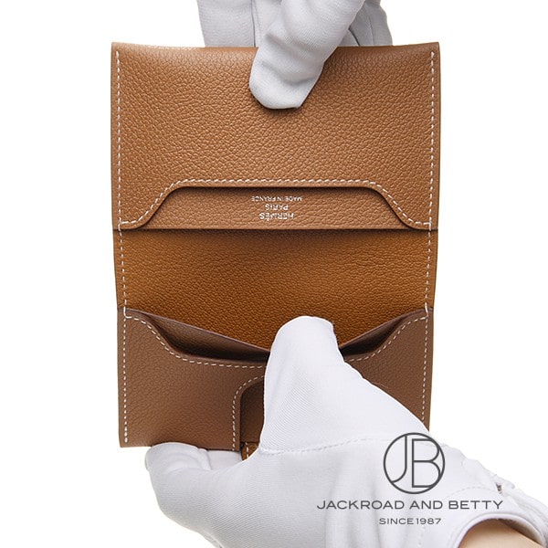 HERMES エルメス ブラウン レザー 名刺入れ カードケース エルメス カードケース/名刺入れ メンズ レディース カルヴィ U