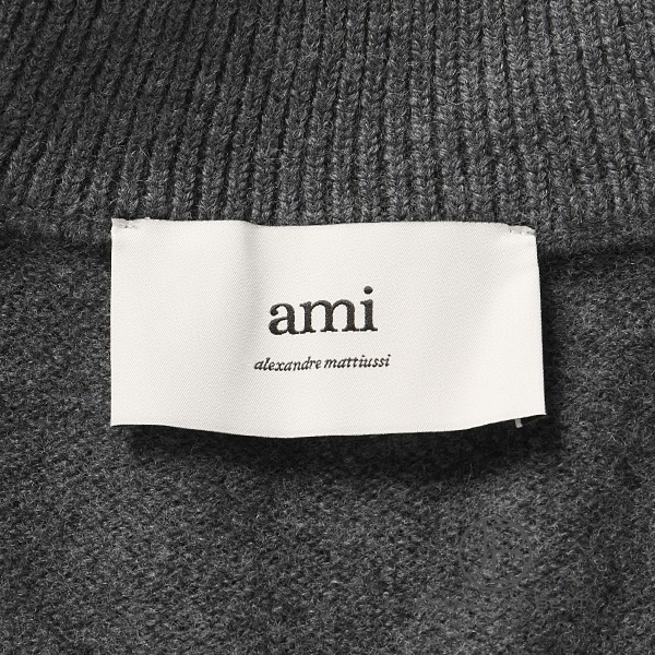 未使用品　アミ ami メリノウールフェルト　カーディガン パープルM AMI Alexandre Mattiussi(アミアレクサンドルマテュッシ) メリノウール