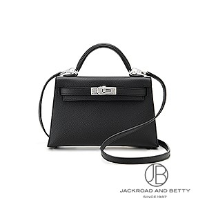 ミニケリー2 外縫い ノワール ブラック 黒[] Mini Kelly2 Noir Black