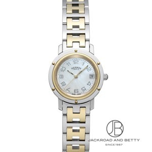 エルメス クリッパー シャンパンQZ レディース 稼働 【極美品】 エルメス クリッパー Qz デイト レディース シャンパン【極美品】箱付