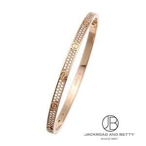【Cartier】LOVE ゴールド ダイヤ セミパヴェ ブレスレット Cartier Love ダイヤモンド ブレスレット 18Kイエローゴールド