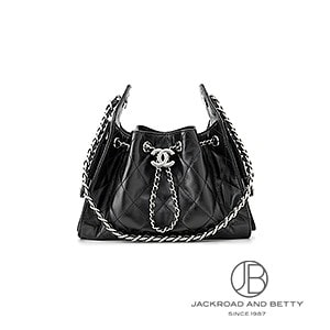 t*A様 CHANEL シャネル ミニバッグ ポーチ ブラック×ブラックロゴ チ シャネル 23C モノクロボールチェーン付き フラップバッグ17cm (CHANEL