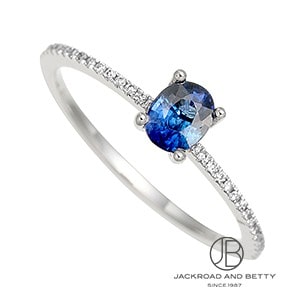 サファイヤダイヤモンド入りリング ハートシェイプダイヤモンド ブルーサファイアリング D 0.292ct