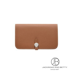 HERMESドゴン ブラウン レザー 二つ折り財布 HERMES （新品・未使用品）エルメス ドゴン コンパクト 二つ折り