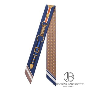 エルメスツイリー 馬柄 紫/紺 レディース スカーフ HERMES 中古