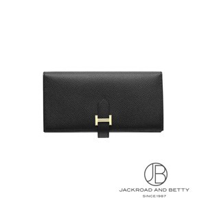 エルメス　HERMES べアンスフレ　長財布　黒　シルバー エルメス HERMES ベアンスフレ ブラック アリゲーター 長財布