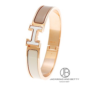 美品　エルメス　クリックＨ エルメス クリックH ホワイト エナメル ユニセックス ジュエリー 【未