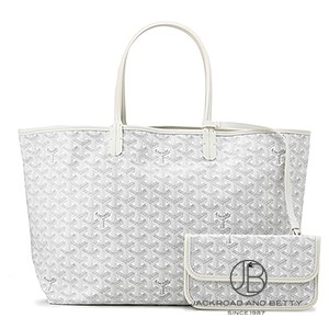 GOYARD サン・ルイPM ホワイト GOYARD ゴヤール サンルイPM トートバッグ PVC レザー ホワイト